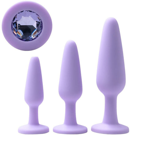 Loveangels Lavender Gem Silicone Anal Plug Set - Loveangels