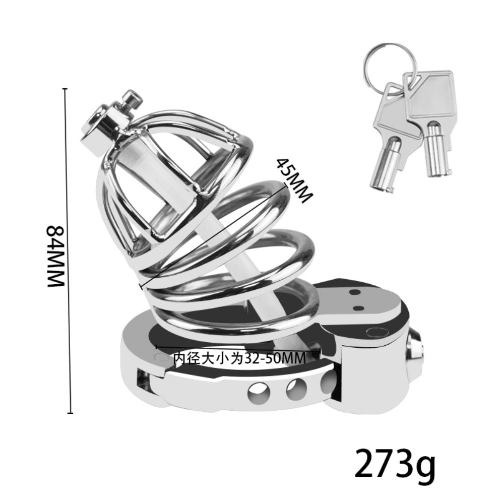 Loveangels Manos Steel Chastity Cage With Urethral Tube - Loveangels