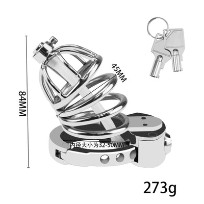 Loveangels Manos Steel Chastity Cage With Urethral Tube - Loveangels