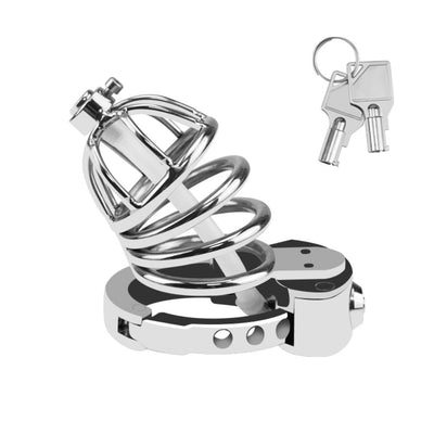 Loveangels Manos Steel Chastity Cage With Urethral Tube - Loveangels