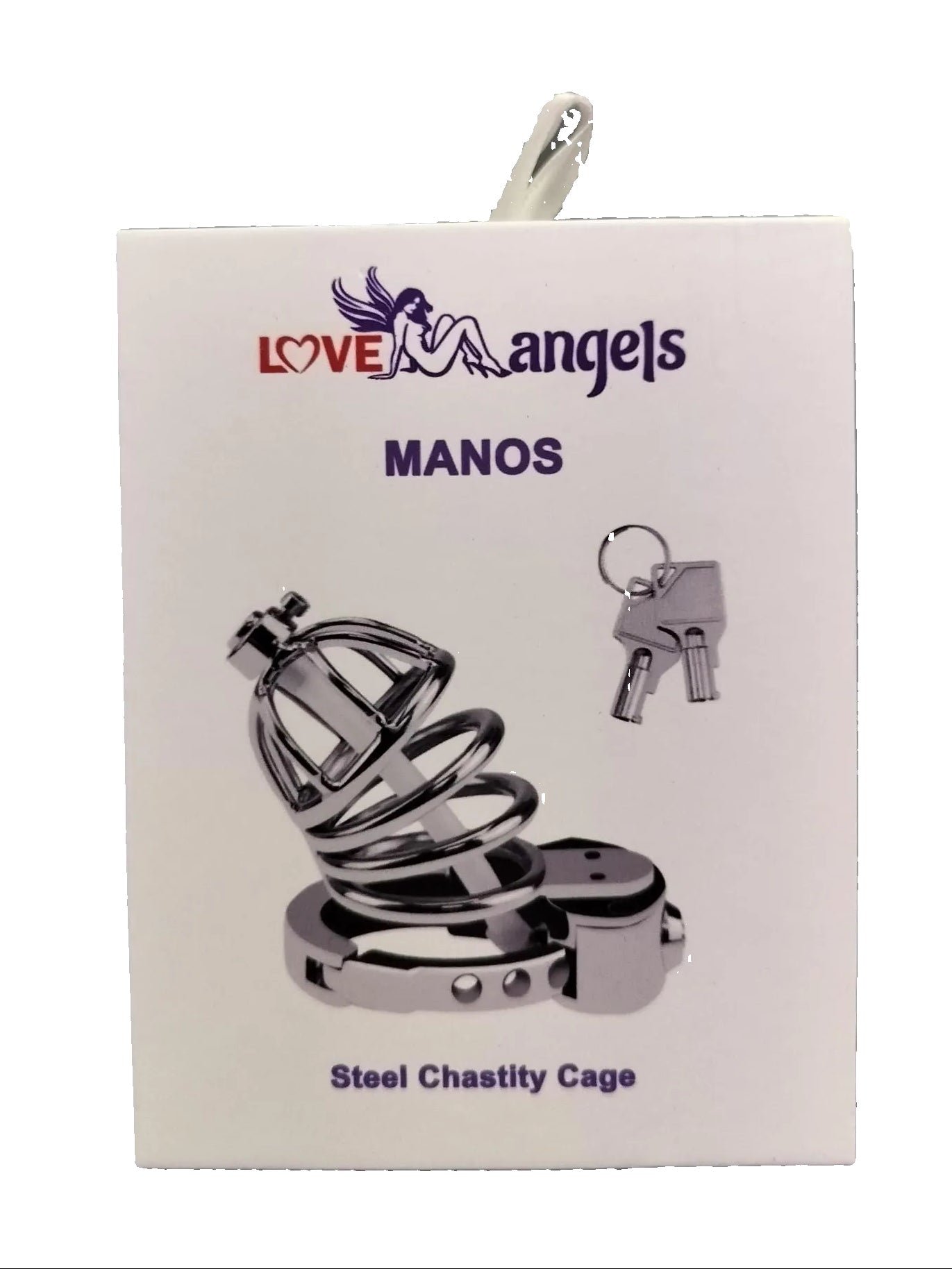 Loveangels Manos Steel Chastity Cage With Urethral Tube - Loveangels