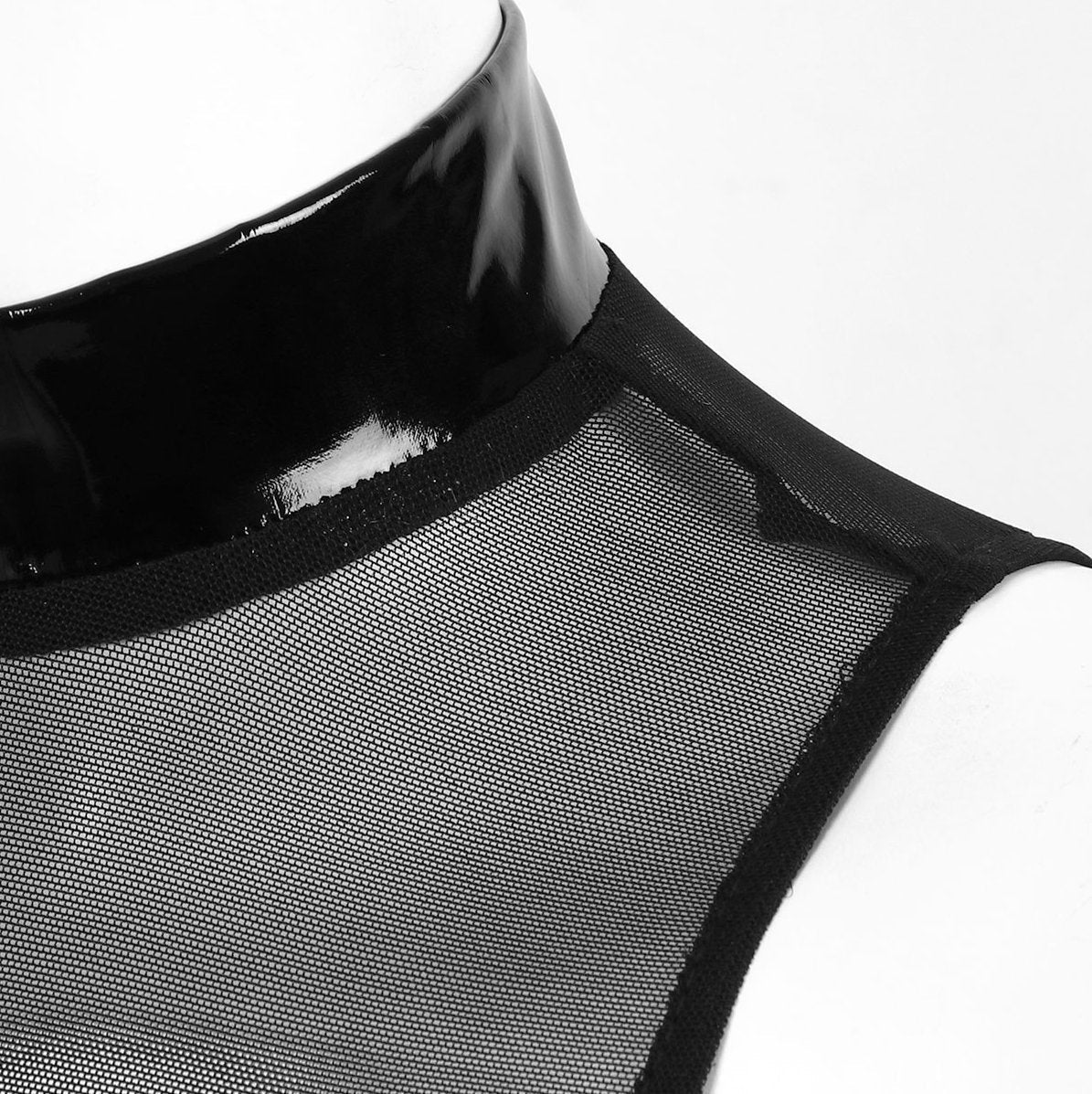Loveangels Mesh And Wet Look Bra - Loveangels