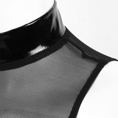 Loveangels Mesh And Wet Look Bra - Loveangels