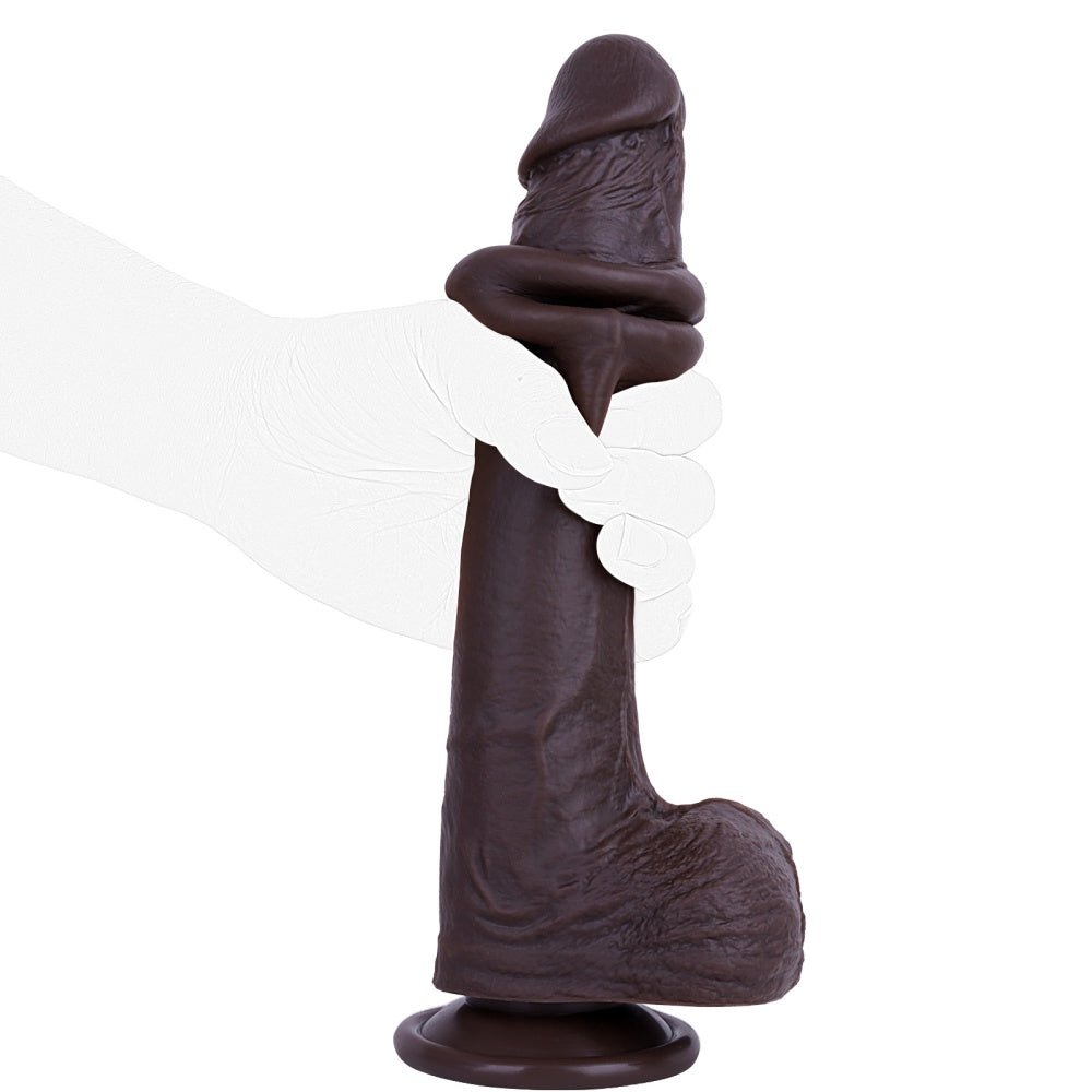 Loveangels Moveable Foreskin Silicone Dildo 10.3" - Loveangels
