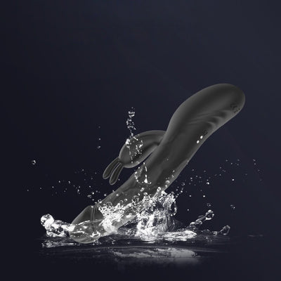 Loveangels Noir Flow Thrusting Rabbit Vibrator With LED Display - Loveangels