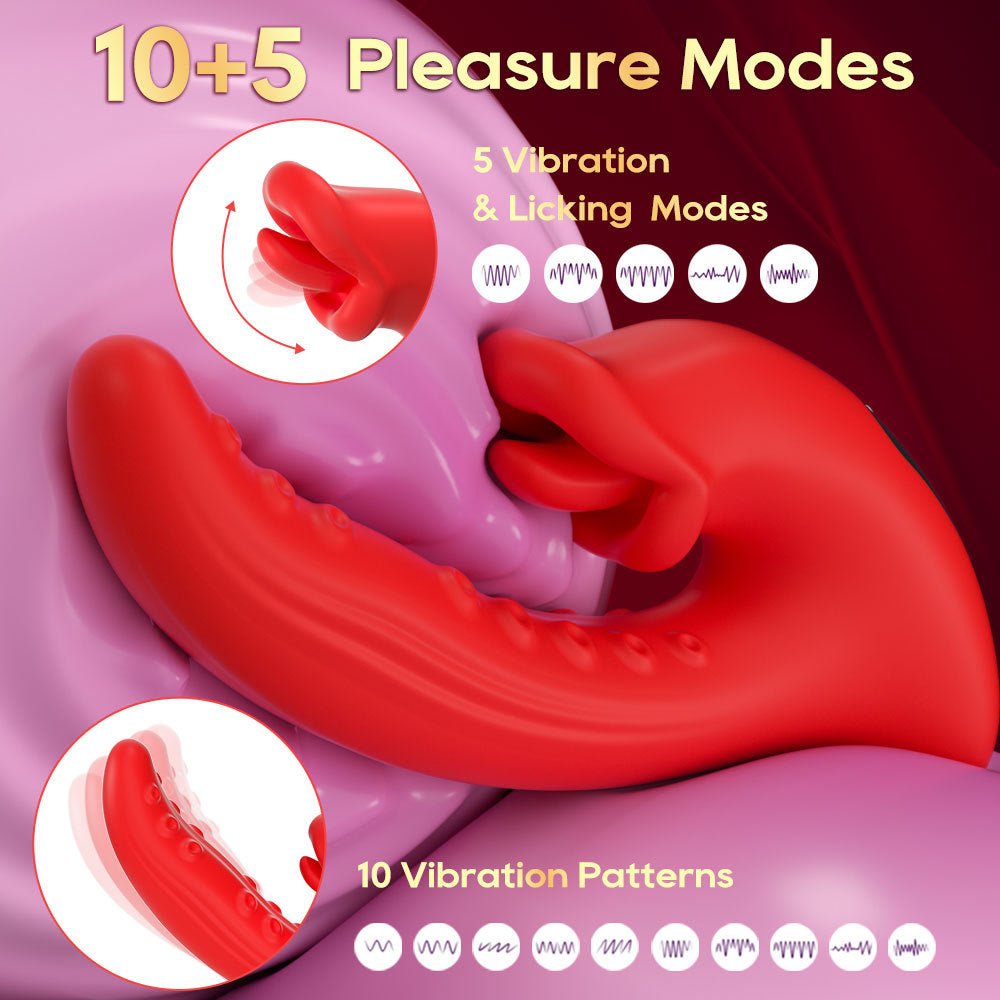 Loveangels Oral Curve Tongue - Licking Silicone Vibrator - Loveangels