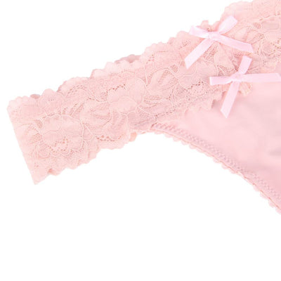Loveangels Pink Floral Lace Thong - Loveangels