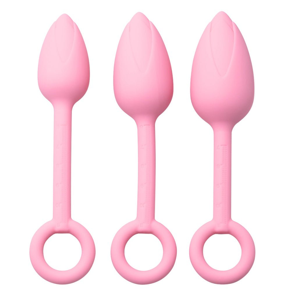 Loveangels Pink Silicone Tulip Bulb Anal Plug Set - Loveangels