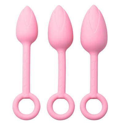 Loveangels Pink Silicone Tulip Bulb Anal Plug Set - Loveangels