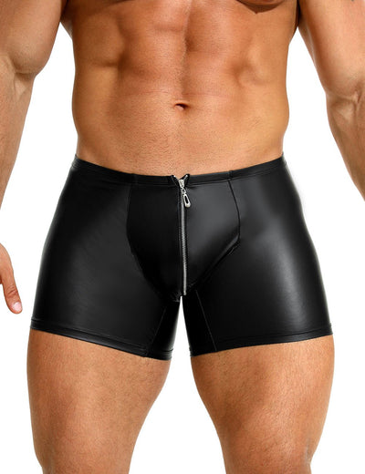 Loveangel's PU Men's Short With Zip - Loveangels