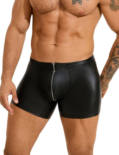 Loveangel's PU Men's Short With Zip - Loveangels