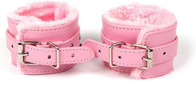 Loveangels Pure Pink Fur Lined Ankle Cuffs - Loveangels