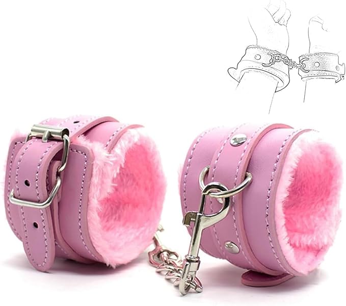 Loveangels Pure Pink Fur Lined Cuffs - Loveangels