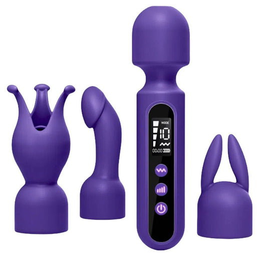 Loveangels Purple Wand With 3 Attachments - Loveangels