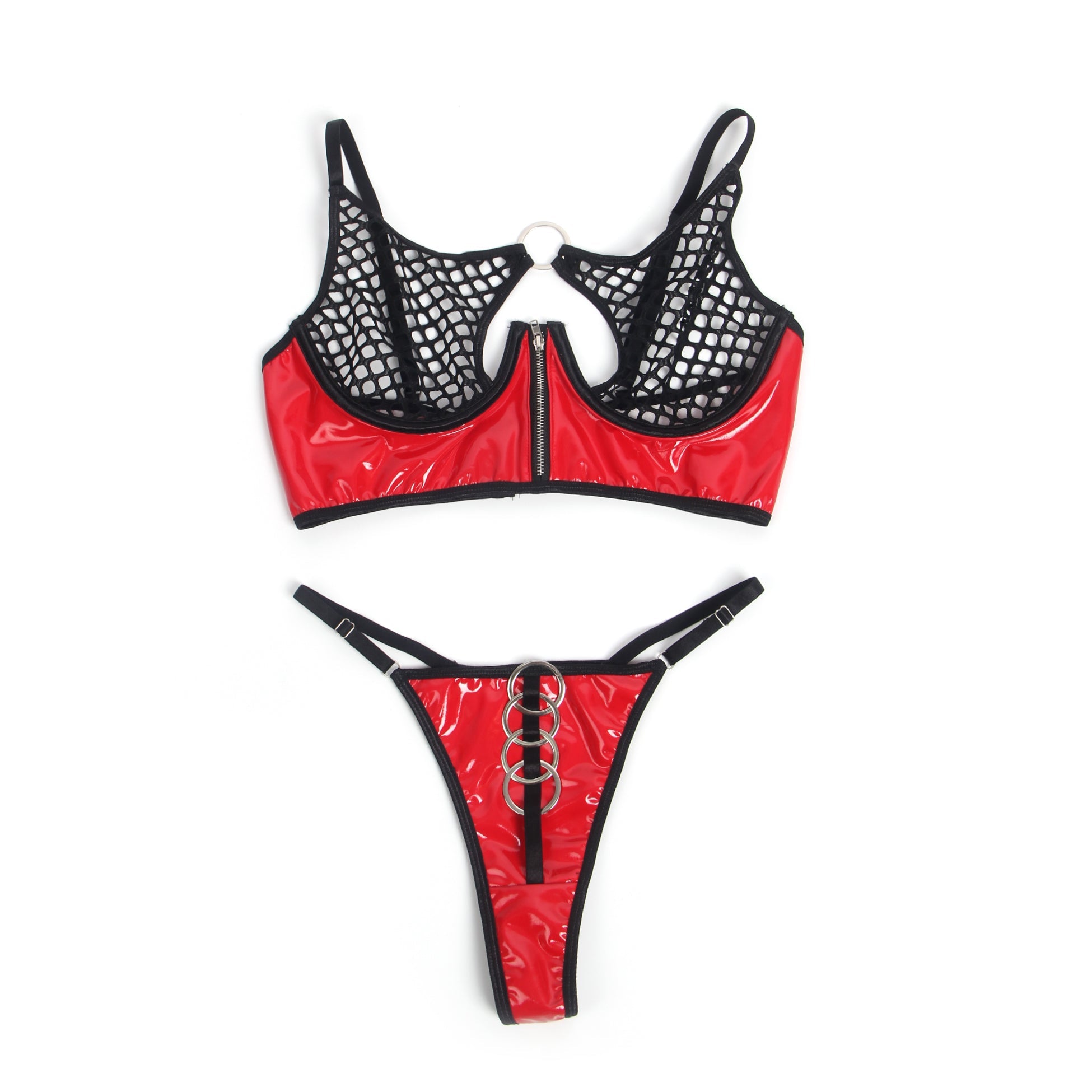 Loveangels PVC Mesh And Zip O Ring 2pc Set - Loveangels