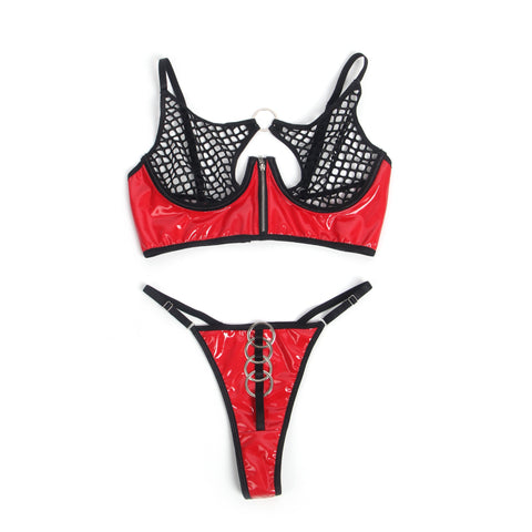 Loveangels PVC Mesh And Zip O Ring 2pc Set - Loveangels