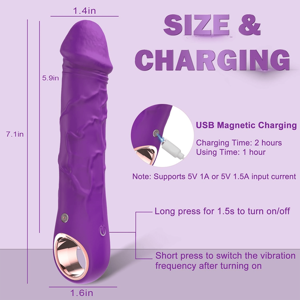 Loveangels Rechargeable Purple Stiffy 7.1" - Loveangels