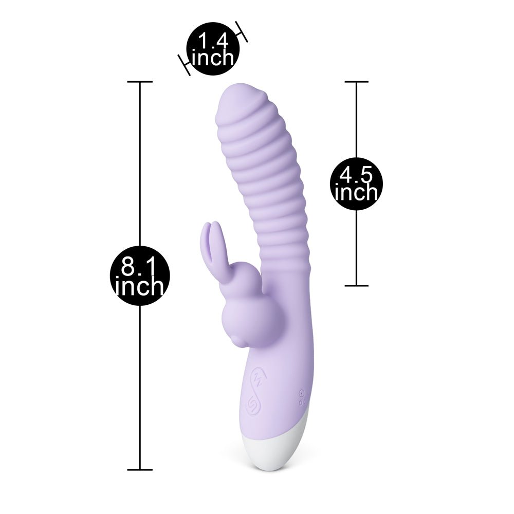 Loveangels Rechargeable Ribbed Silicone Rabbit Vibrator - Loveangels
