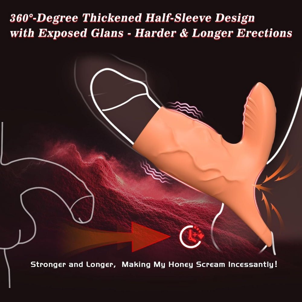 Loveangels Rechargeable Vibrating Cock Ring with Clitoral Stimulator - Loveangels