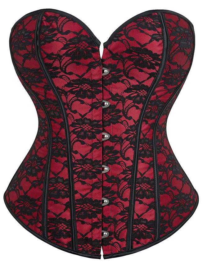 Loveangels Red And Black Boned Corset - Loveangels