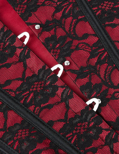 Loveangels Red And Black Boned Corset - Loveangels
