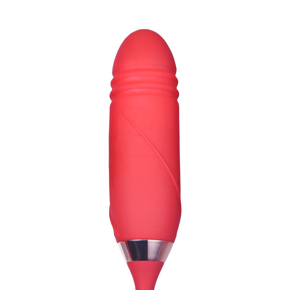 Loveangels Red Rose Clitoral Suction With Thrusting Vibrator - Loveangels