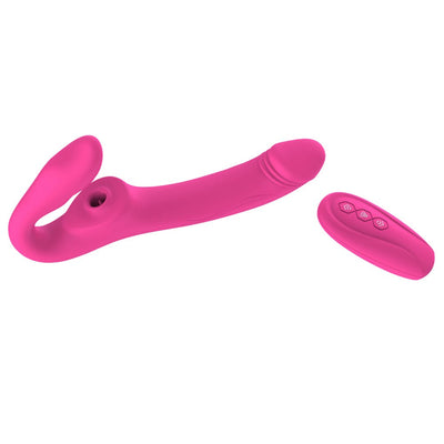 Loveangels Remote Control Dual Ended Solid Strap On With Suction - Loveangels