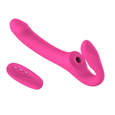 Loveangels Remote Control Dual Ended Solid Strap On With Suction - Loveangels