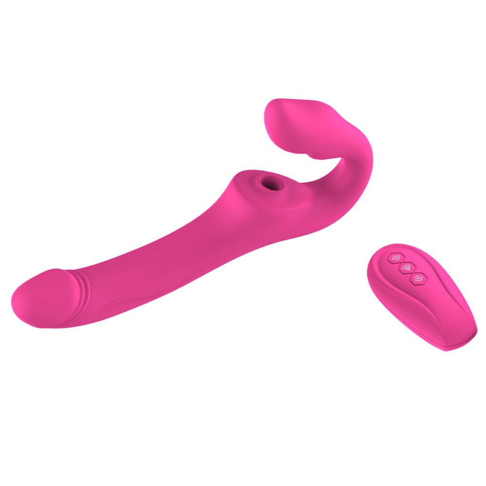 Loveangels Remote Control Dual Ended Solid Strap On With Suction - Loveangels