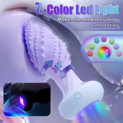 Loveangels Remote Control Rotating And Vibrating Anal Plug With Light - Loveangels