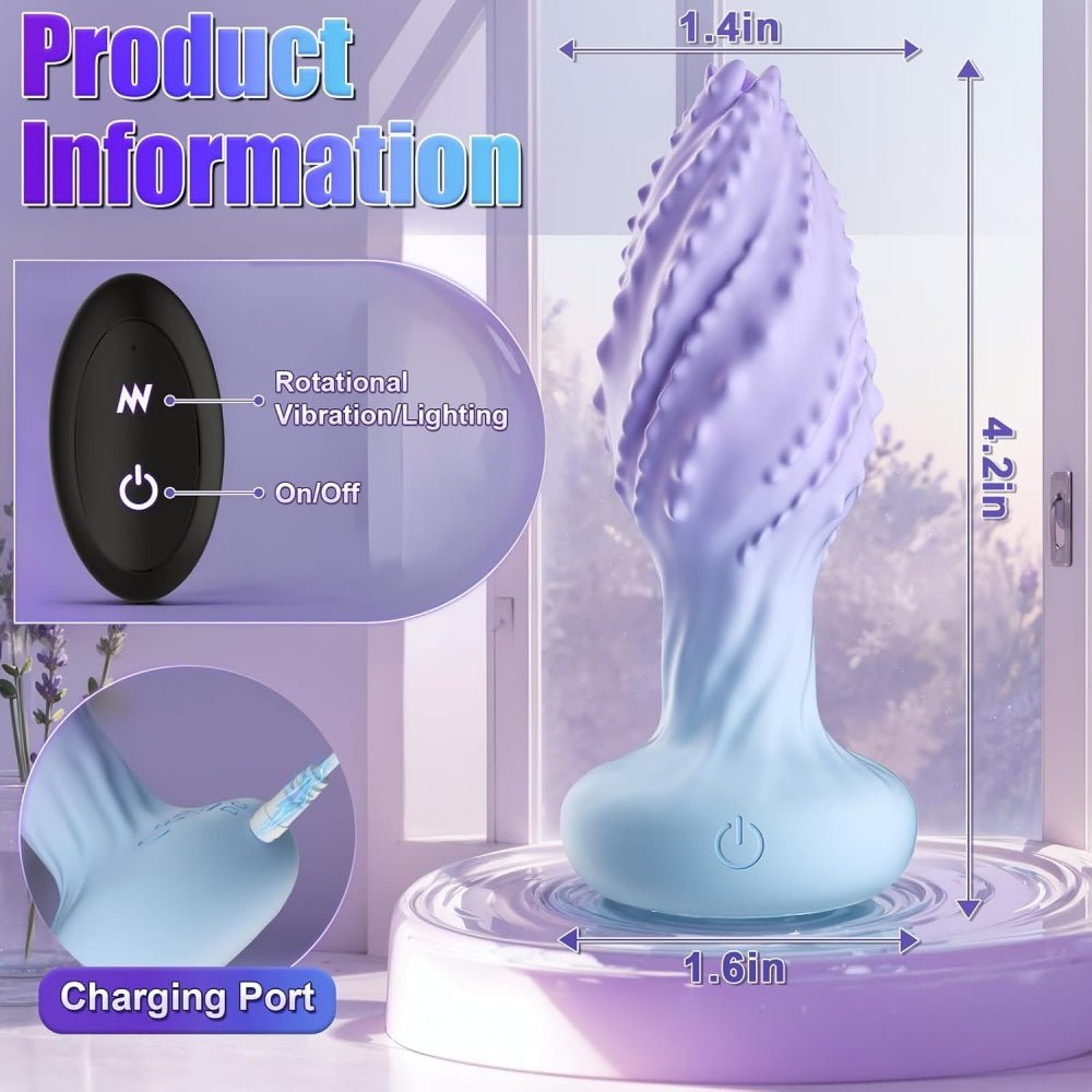 Loveangels Remote Control Rotating And Vibrating Anal Plug With Light - Loveangels