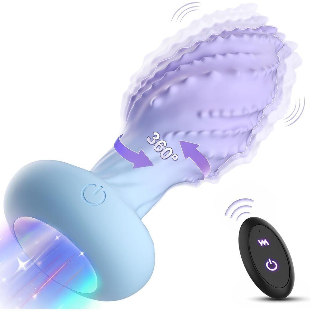 Loveangels Remote Control Rotating And Vibrating Anal Plug With Light - Loveangels