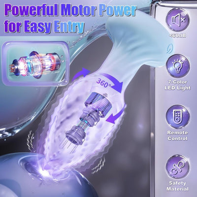 Loveangels Remote Control Rotating And Vibrating Anal Plug With Light - Loveangels