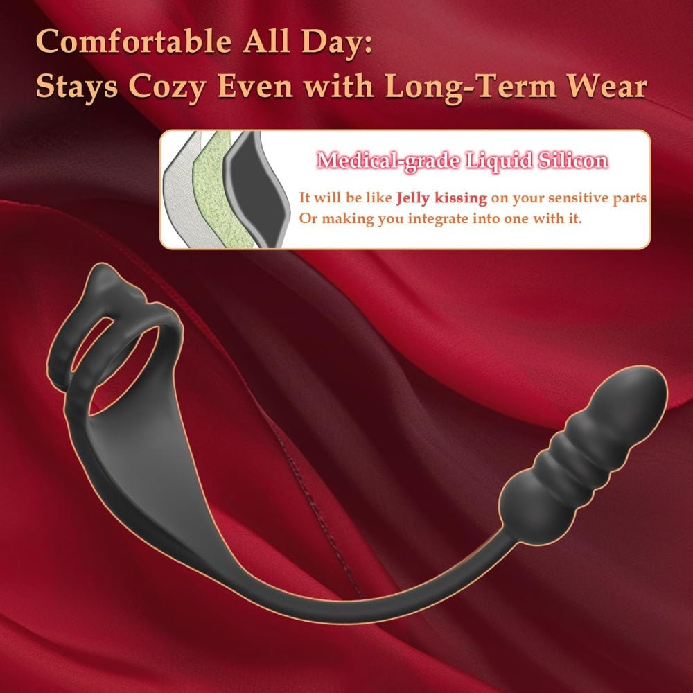 Loveangels Remote Control Thrusting Prostate Massager With Penis Ring - Loveangels