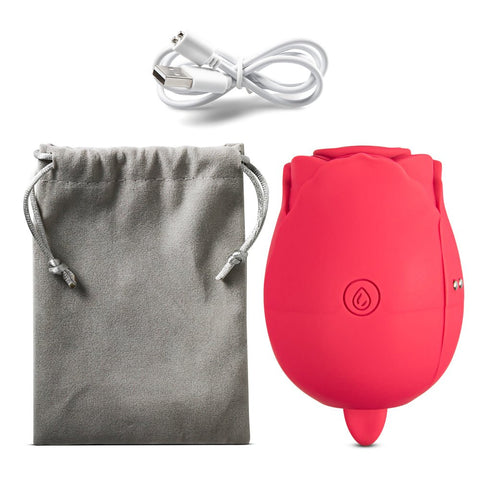 Loveangels Rose Pulse Dual Ended Vibrating Air Pulse And Licker - Loveangels