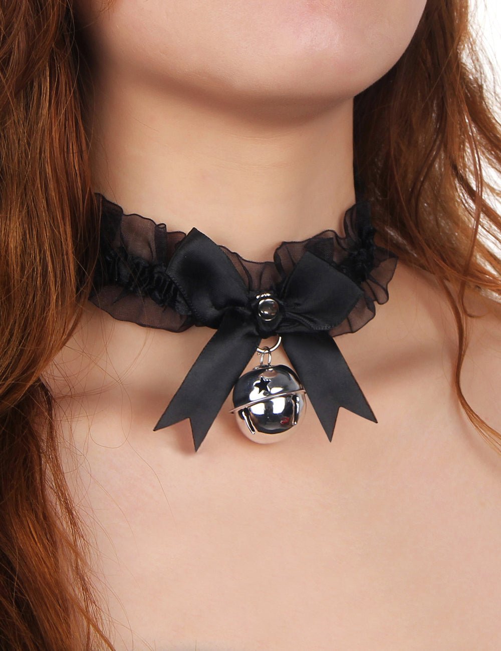 Loveangels Sexy Bow Lace Bell Neck Ring - Loveangels