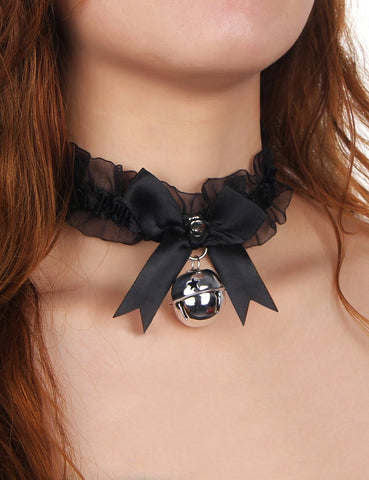 Loveangels Sexy Bow Lace Bell Neck Ring - Loveangels