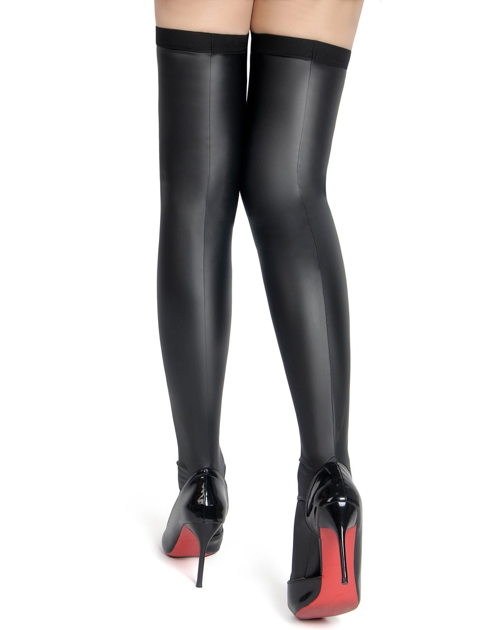 Loveangels Sexy Matte PU Leather Elastic Stockings - Loveangels