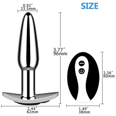 Loveangels Silver Vibrating Metal Anal Plug - Loveangels