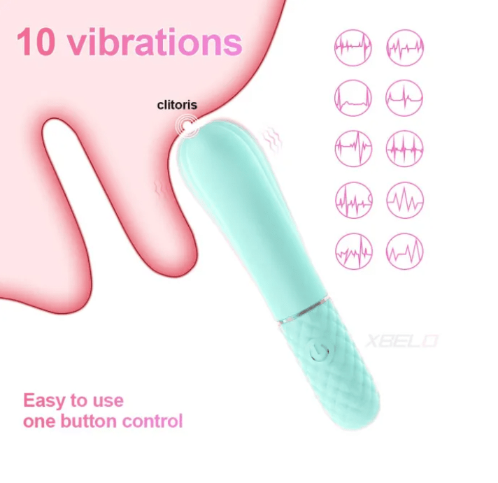 Loveangels Slim Pulse Cyan Bullet Vibrator - Loveangels