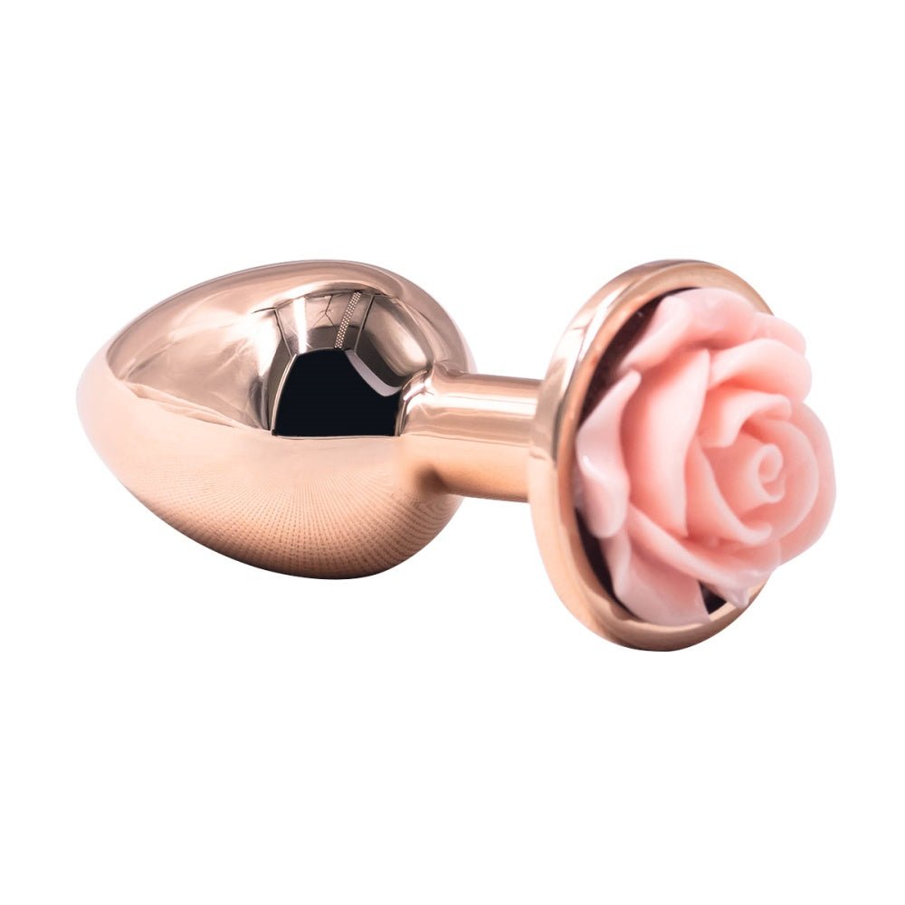 Loveangels Steel Bloom Rose Metal Anal Plug - Loveangels