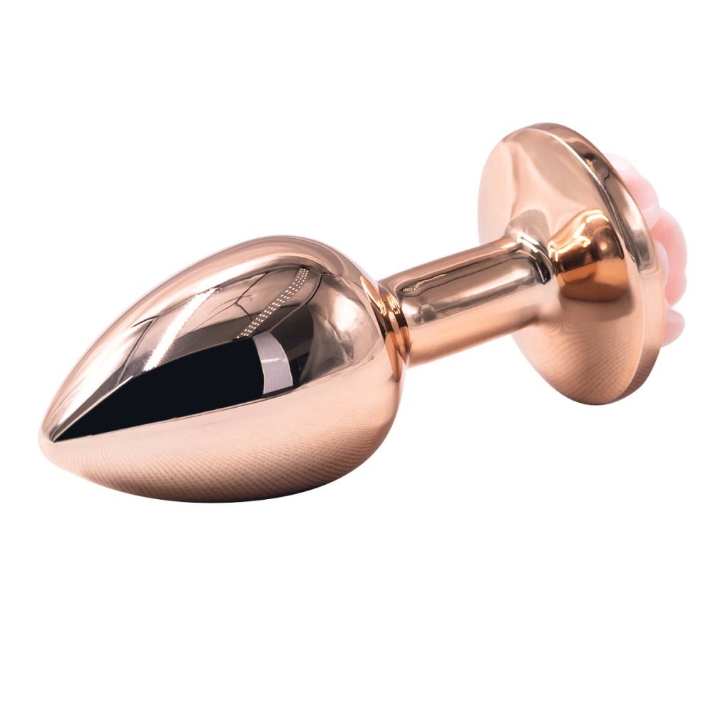 Loveangels Steel Bloom Rose Metal Anal Plug - Loveangels