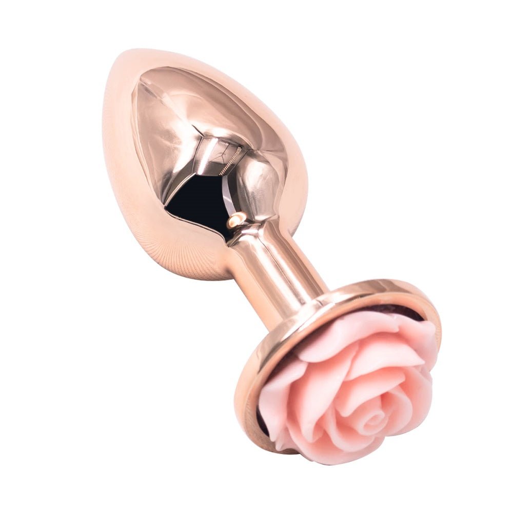 Loveangels Steel Bloom Rose Metal Anal Plug - Loveangels