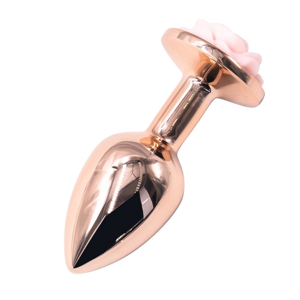 Loveangels Steel Bloom Rose Metal Anal Plug - Loveangels