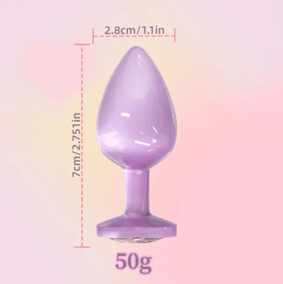 Loveangels Steep Bloom Pink Metal Butt Plug With Gem Base - Loveangels
