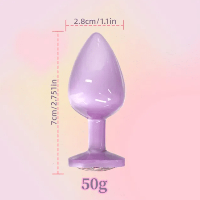 Loveangels Steep Bloom Pink Metal Butt Plug With Gem Base - Loveangels