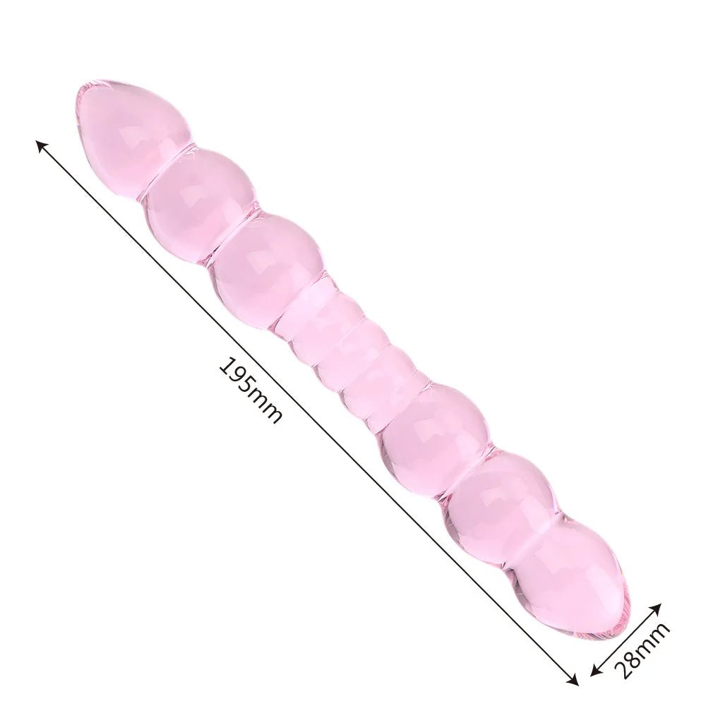 Loveangels Tempered Glass Double Ended Beaded Dildo - Loveangels