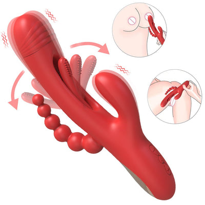 Loveangels Triple Flickering Trident Rabbit Vibrator - Loveangels