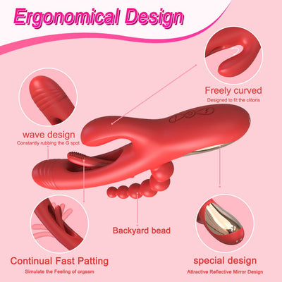 Loveangels Triple Flickering Trident Rabbit Vibrator - Loveangels