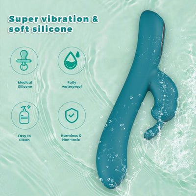 Loveangels Vibe Green Silicone Rabbit - Loveangels